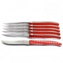 Excellence 6er Messer Set mit Griff aus Vichy, rot-weiss