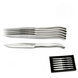 Luxury boxed set of 6 solid matte stainless steel knives