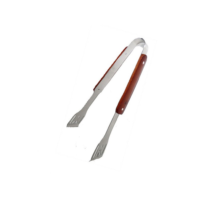 Laguiole clamp for barbecue, stainless steel, exotic wood handle