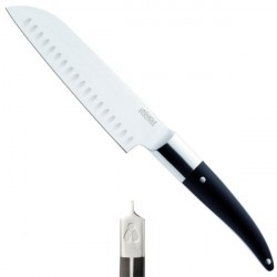 Couteau Santoku Expression 34/18cm, manche mélange backélite, bois, résine
