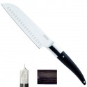 Couteau Santoku Laguiole Expression 34/18cm, manche mélange bakélite, bois, résine