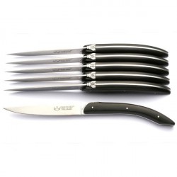 6er Set Laguiole Design Messer schwarz, Excellence 