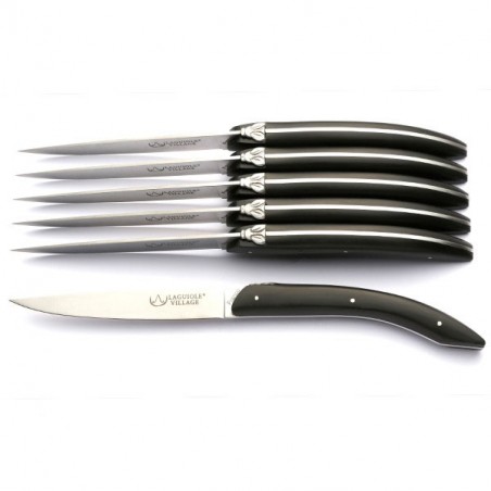 Luxury boxed set of 6 Design Black handle knives