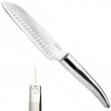 Laguiole Expression  Santoku knife, all stainless, and monobloc, 34/18cm