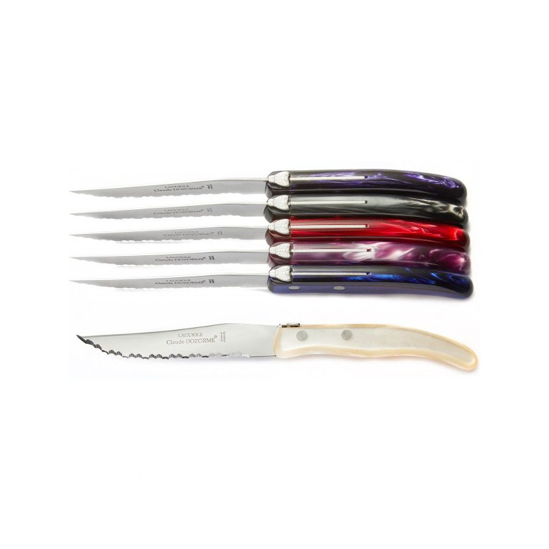 Luxury boxed of 6 Excellence knives. Very trendy, Purple tones