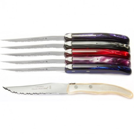 Luxury boxed of 6 Excellence knives. Very trendy, Purple tones