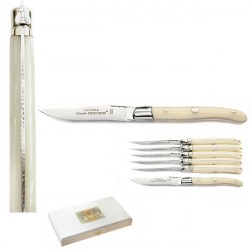 Luxury boxed set of 6 ivory aspect handle knives