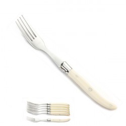 1 Ivoirine dessert forks, ivory look handle, single