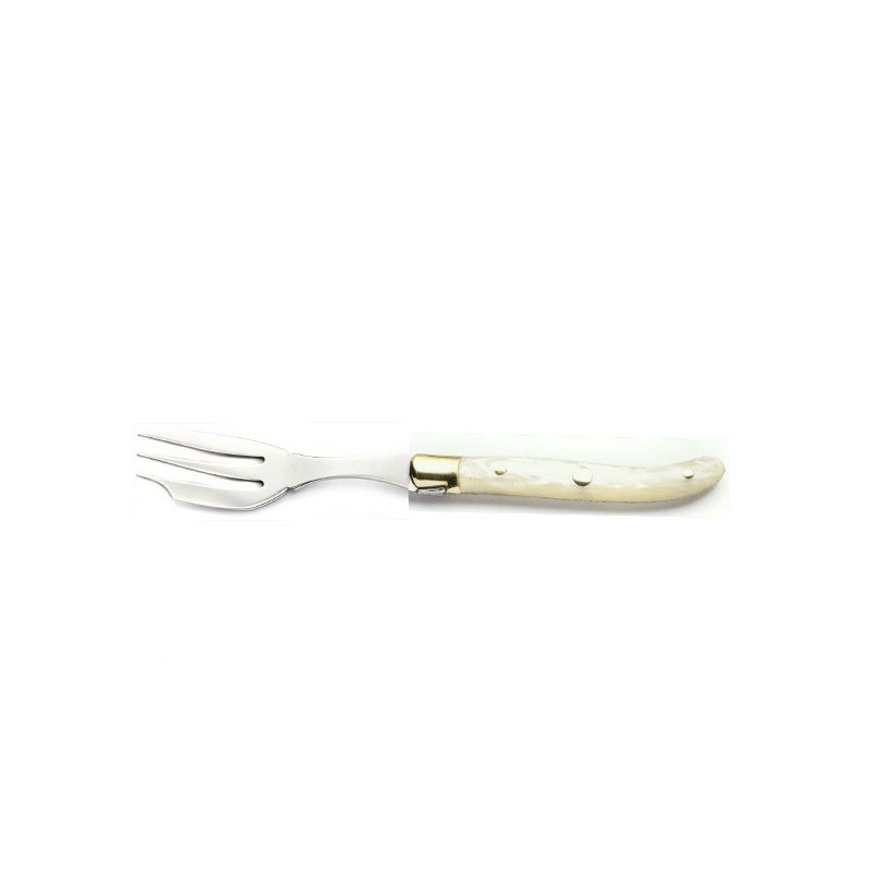 1 natural marbled Nacrine handle cake fork (or oyster), single