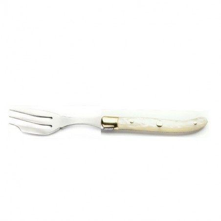 1 natural marbled Nacrine handle cake fork (or oyster), single