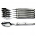 Laguiole 6 large spoons, stainless steel, wooden box