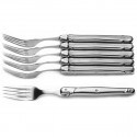 Laguiole 6 forks, stainless steel, wooden box