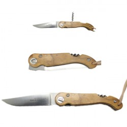 Olive wood sommelier knife collector's knife, with corkscrew
