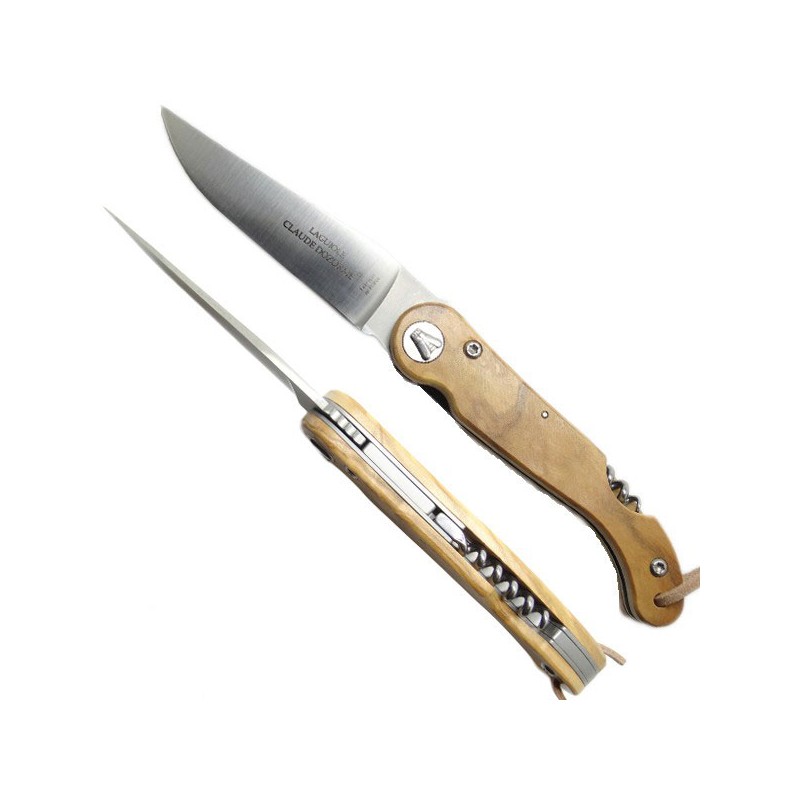 Olive wood sommelier knife collector's knife, with corkscrew