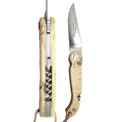 Birch wood sommelier knife collector's knife, with corkscrew