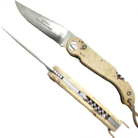 Sommelier Messer mit Korkenzieher, Birkenholz