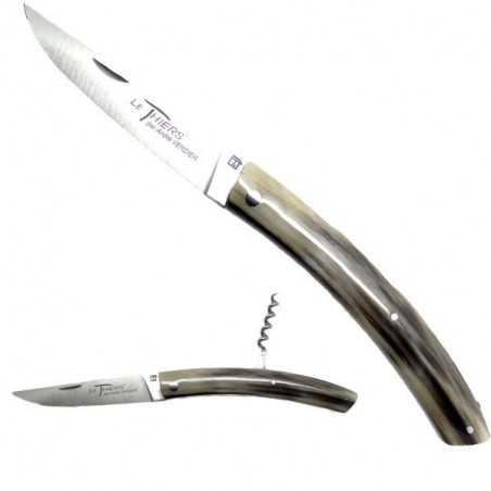 THIERS knife with corkscrew, horn handle