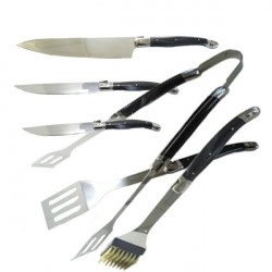 Kit barbecue 3 pces, stainless steel, exotic wood handle