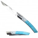 Le THIERS Feather knife, blue variegated handle