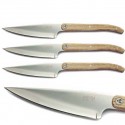 Lot of 3 Laguiole steak knives, special rib of beef, wood handle. the pleasure of enjoying a good steak!