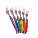 Laguiole Ambiance 6 forks, trendy multicolors