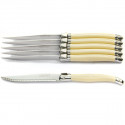 Laguiole 6 knives, ivory handle, wooden box