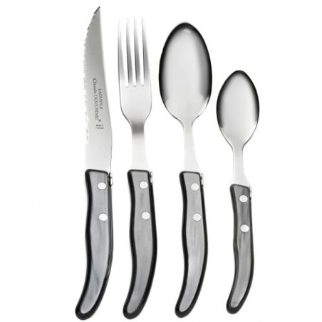 Uittrekken Op de loer liggen Bestuurbaar Laguiole cutlery set 16-piece grey