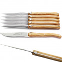 Laguiole 6er Set Messer, Olivenholz, handgemacht, Französisch hergestellt