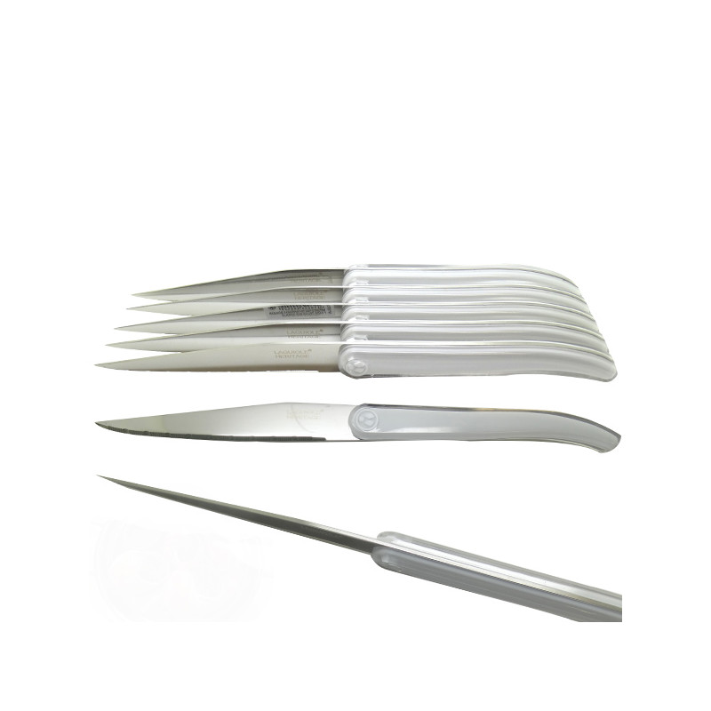 Farberware 4pc Laguiole Steak Knife Set White/Silver