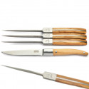 Boxed of 4 Laguiole Expression steak knives, olive wood, titanium blade