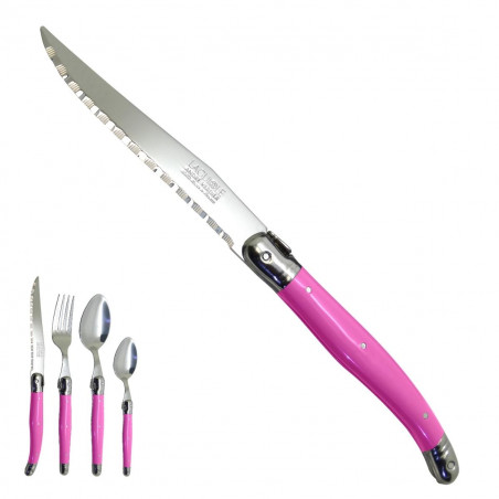 Laguiole pink steak knives